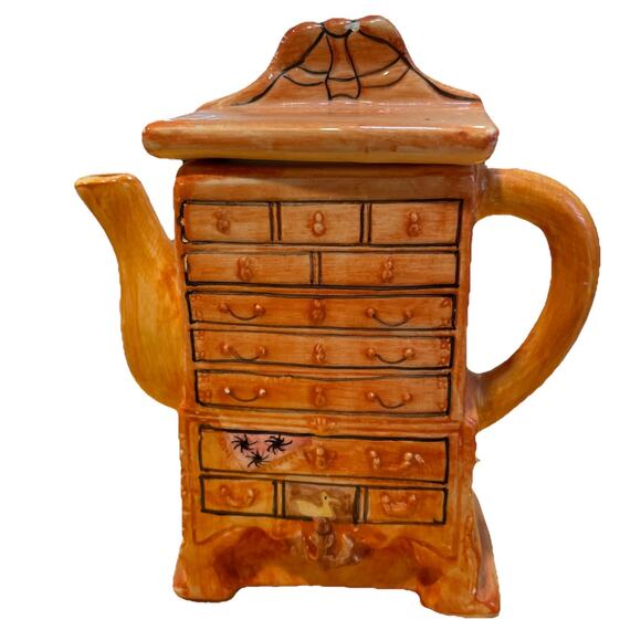 SAVOY Collectible Mini Teapot Shaped Like a Hutch/Chest of Drawers VTG - Picture 1 of 6